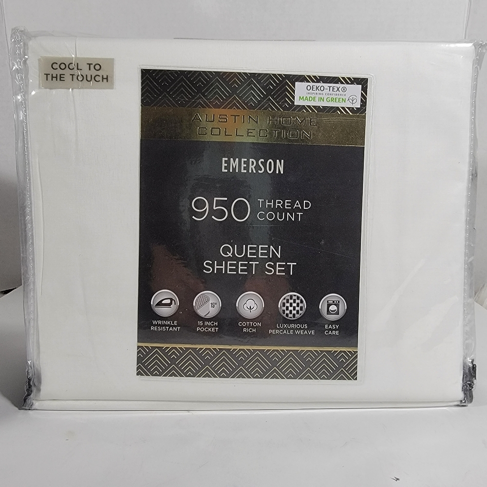 Austin Home Collection Emerson QUEEN SHEET SET 950 Thread Count New